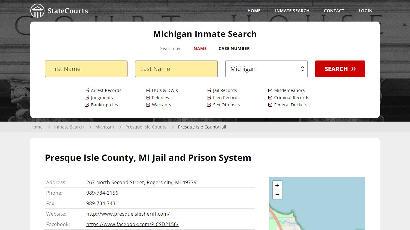 Presque Isle County Jail Inmate Records Search, Michigan - StateCourts